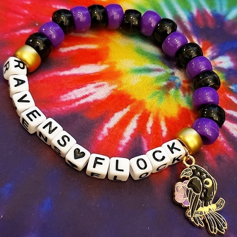COPY - Handmade Ravens Flock Baltimore Ravens Charm Bracelet